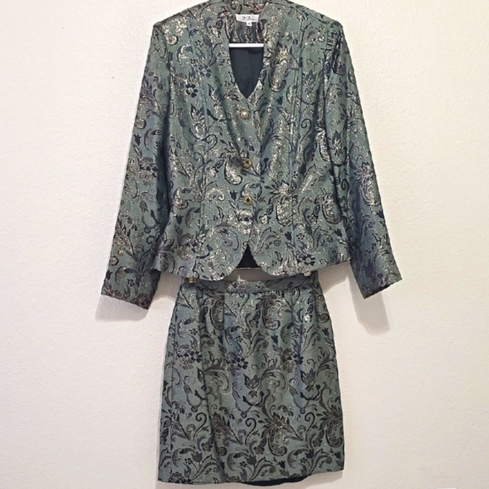 BIGIO Green Mini Pencil Skirt Set for Cocktail 10